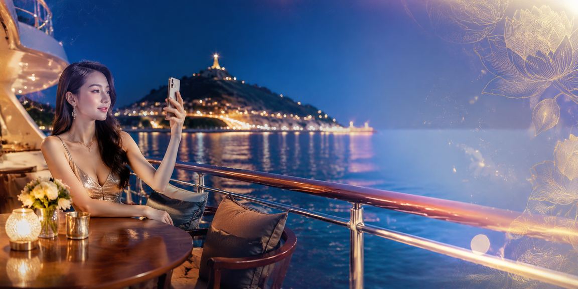 Cảnh biển Vũng Tàu với người chơi nhận bonus VIP trên điện thoại